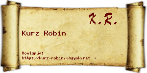 Kurz Robin névjegykártya